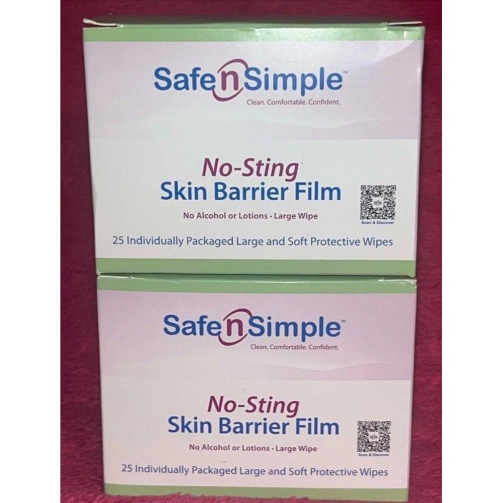 50 Safe N Simple SNS81850 Skin Barrier Wipes 2X2 Exp 08/2027
